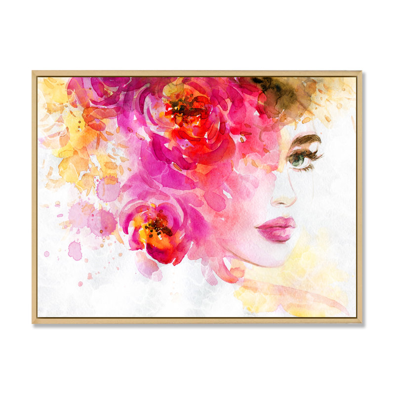 Art floral sur toile, H 30 po x l 40 po x P 1,5 po, Cadre flottant brun