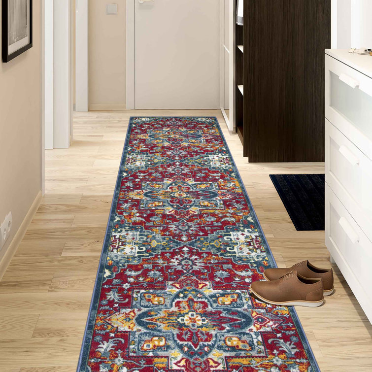 Non-Slip Medallion Area Rug For Living Room, Hallway Runner, Entryway Rug