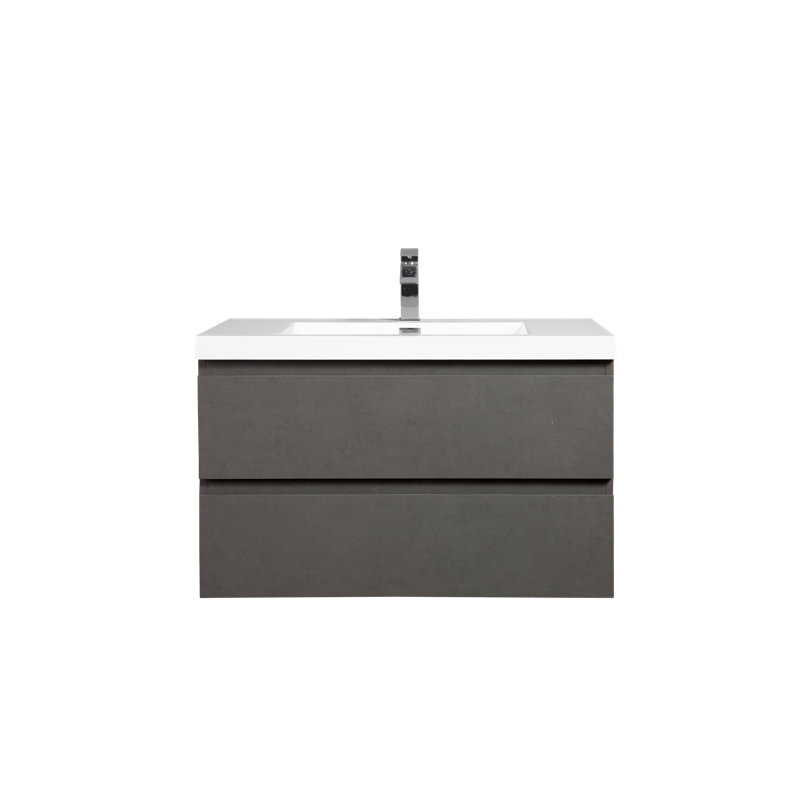  Ensemble de meuble-lavabo simple mural 36 po Angela, Gris