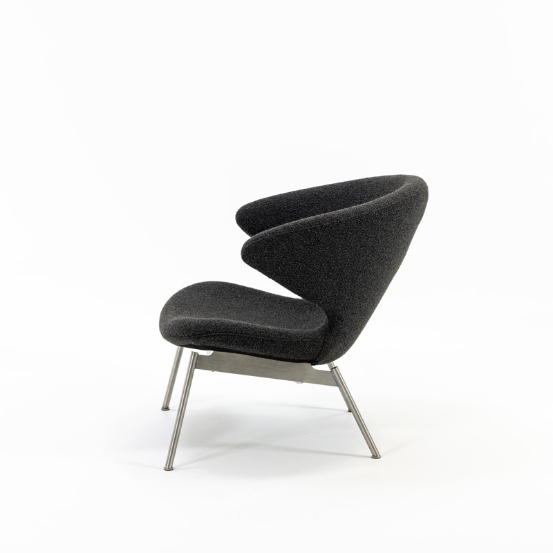 Ella Boucle Chair, Slate Boucle, Stainless Steel