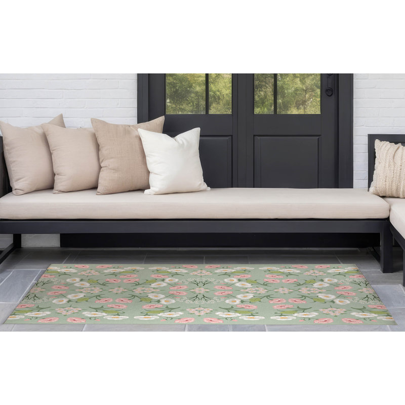 Tapis d'extérieur May Flowers, Rectangle 4pi x 6 pi