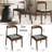 Modern Solid Wood Side Chairs (Set Of 2) Leather Upholstered Dining Chairs Walnut