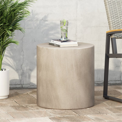 Table d'appoint d'extérieur en béton léger gris clair_70886.00