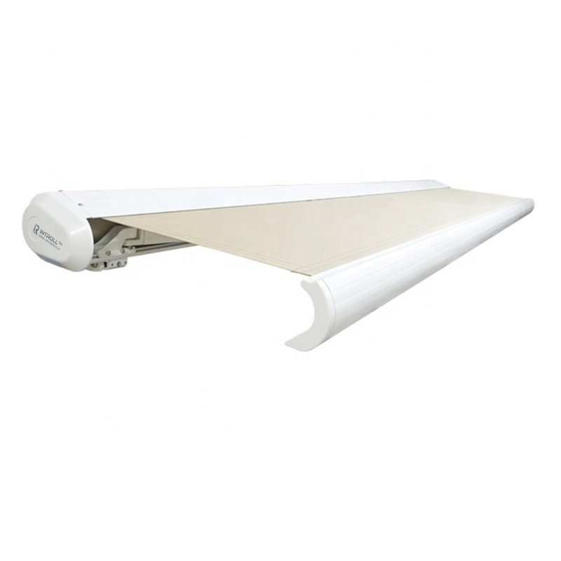 Intelroll Global 25cm D Fabric Cover Retractable Patio Awning, Silver Grey, 350cm H x 300cm W x 25cm D