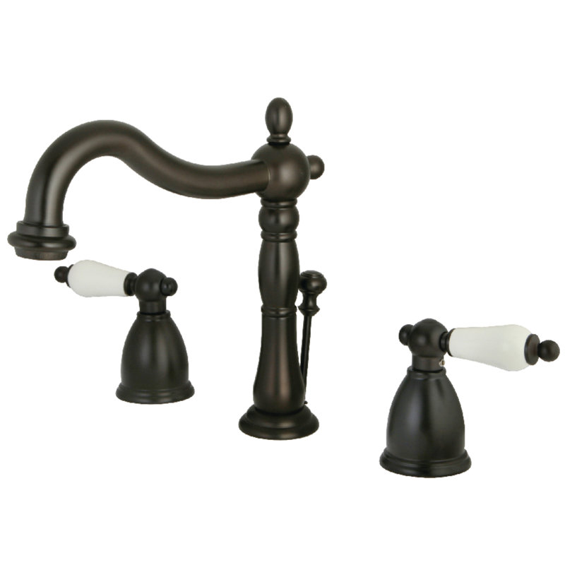 Robinet de salle de bain espacé avec ensemble de bonde Heritage, Bronze huilé
