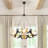 32" 7-Light Dimmable Black Gold Chandelier Light
