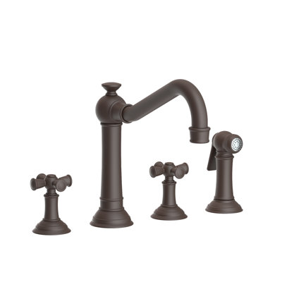 Jacobean Double Handle Kitchen Faucet with Side Spray
