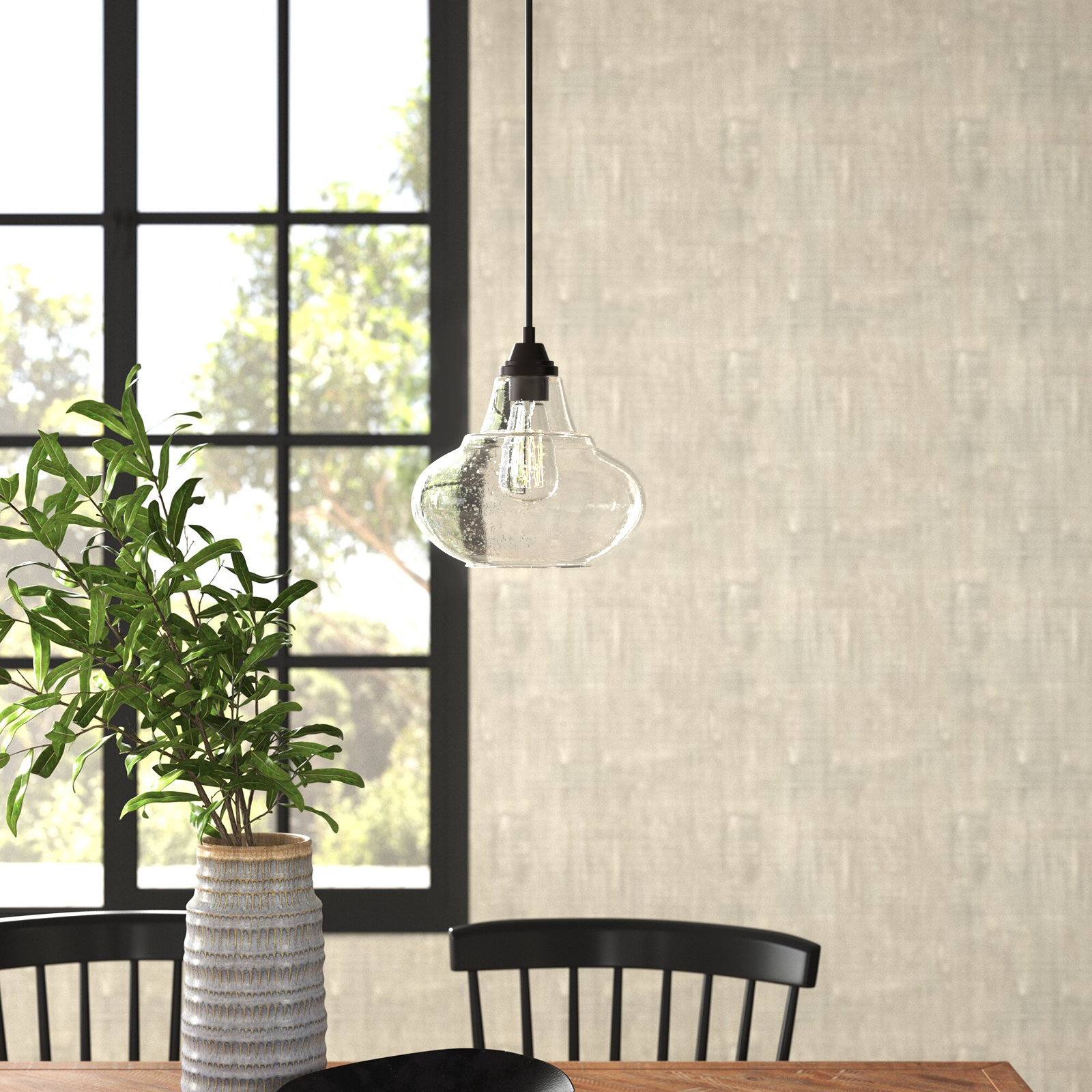 Roderick Dimmable Single Light Pendant, Bronze