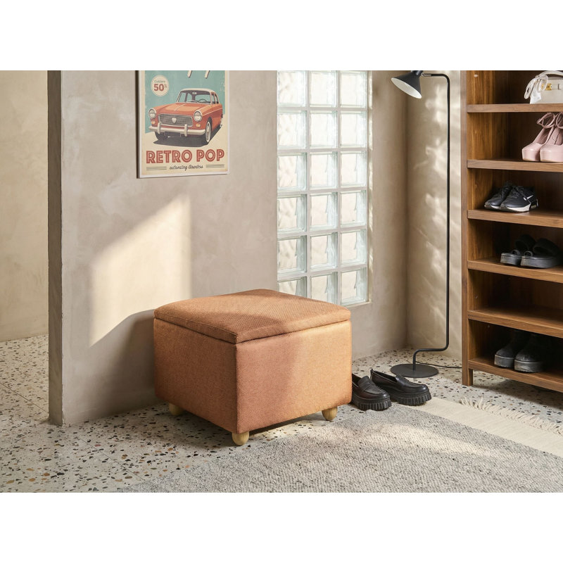 59.99cm Wide Square Solid Colour Ottoman with Storage, Golden Brown