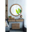 Miroir rond à cadre perlé pour salon, chambre à coucher, décor en bois et maison texturée