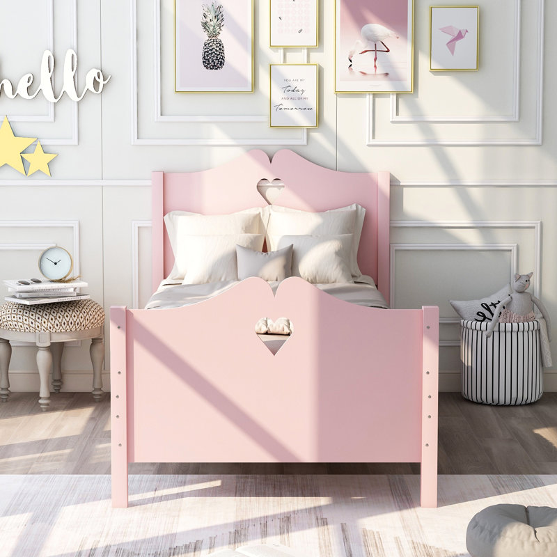 Twin Solid Wood Platform Bed by Red Barrel Studio®, Pink