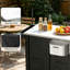 Chariot de gril d'extérieur avec armoire de rangement Aoole, chariot d'îlot de cuisine mobile 3-en-1, station de cuisson de gril d'extérieur avec comptoir en acier inoxydable, roulettes et tables d'appoint pliantes pour patio-135545675