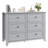 Grey 6-Drawer Dresser – Deep Storage, Modern Wooden Chest for Bedroom, Entryway, Hallway
