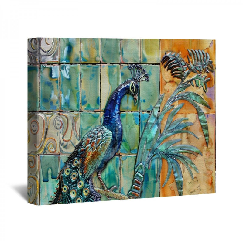«Peacock» sur, H 16 po x l 16 po x P 3 po