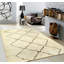 Tapis unique en laine ivoire / noir 5 pi 6 po x 6 pi Rico 1970