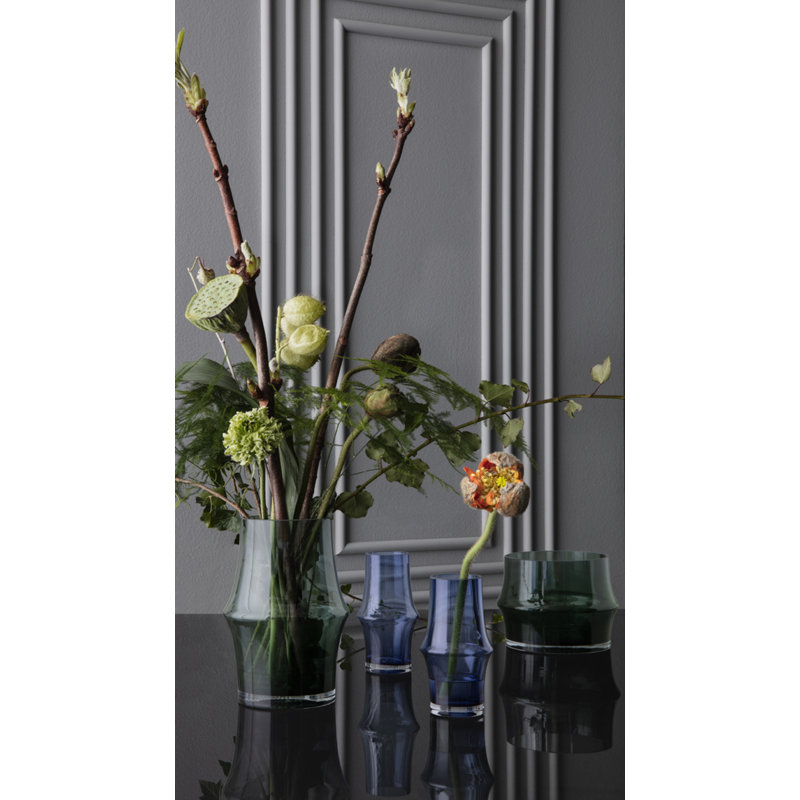 Arc Handmade Glass Table Vase, Dark Blue