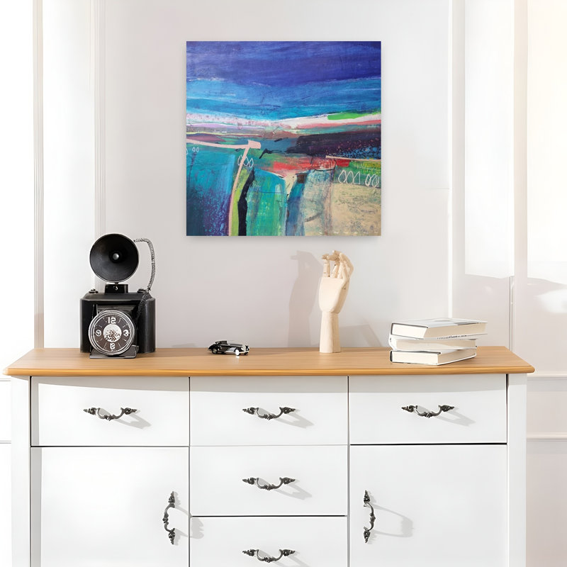 Flying Low No. 3 Abstract Contemporary Landscape Nature Art, 18" H x 18" W
