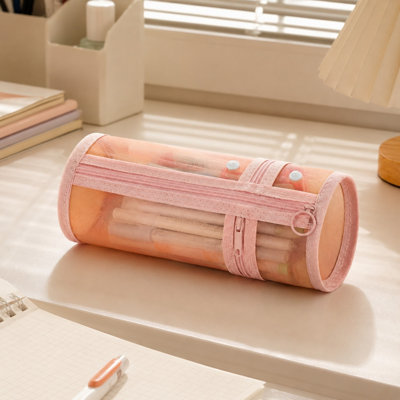pencil Storage -purpose Pen Bag  Gauze Pen Container Pen Bag Can Be   Transparent Stationery Bag Students-specific Large-capacity Pen Case