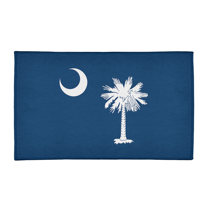 Tapis bleu en chenille South Carolina Flag, Rectangle 3 pi x 5 pi