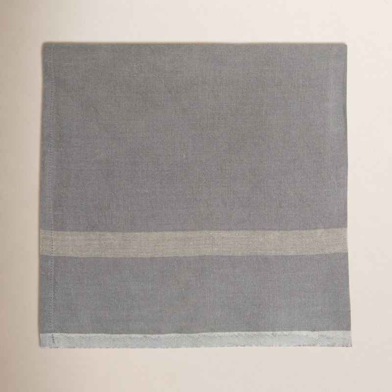Laundered Linen Square, Gray/Natural