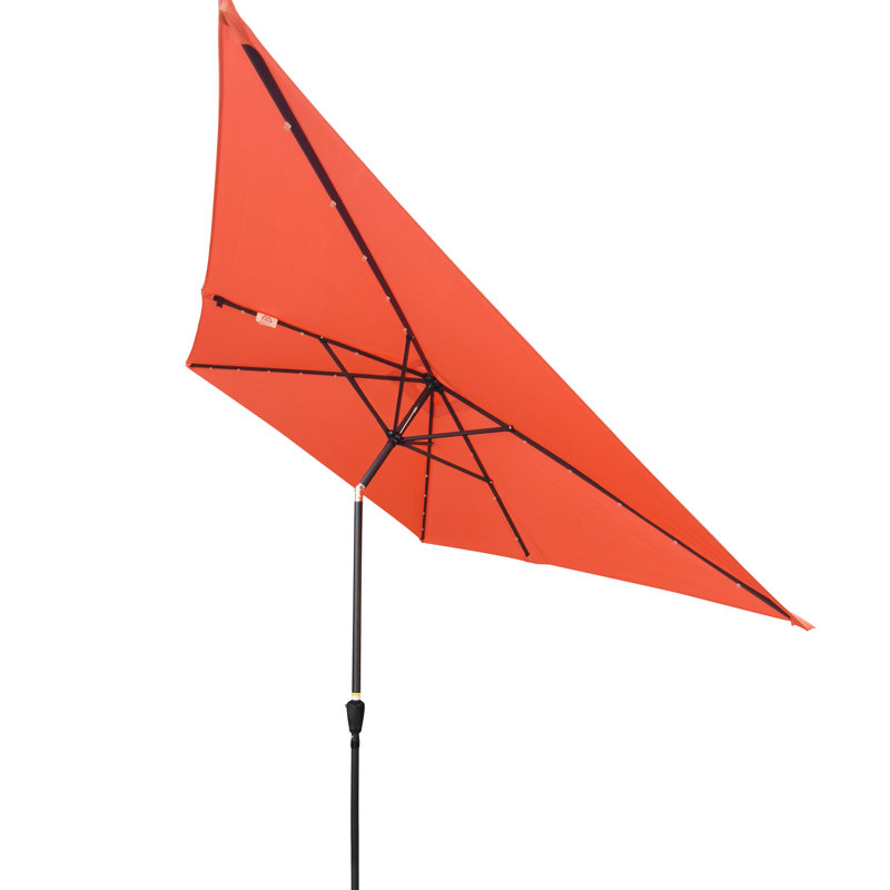 Parasol rectangulaire rectangulaire avec inclinaison facile et auvent 10X6.5t, Orange