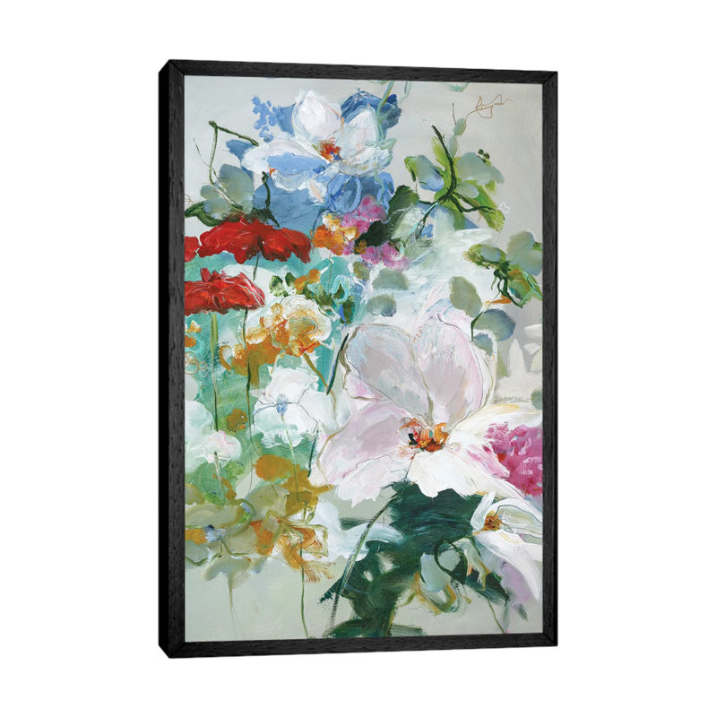 Flower Varity I - Painting on Canvas, 101.6cm H x 66.04cm W x 3.81cm D, Black Framed