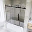 Porte de douche coulissante sans cadre l 56 à 60 po x H 60 po au fini noir mat-116985573