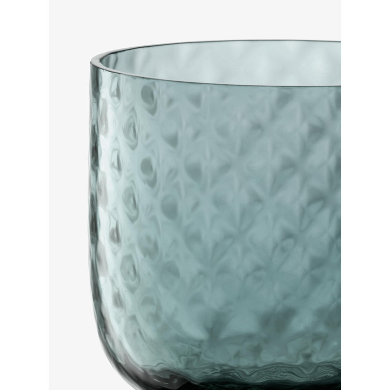 Dapple Handmade Hammered Glass Drinking Glass, Water Blue