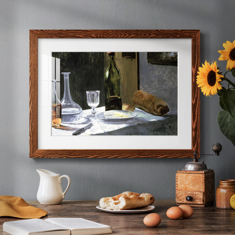 Nature morte avec des bouteilles, 1862 - reproduction d'un seul cadre, Érable, H 28 po x l 42 po