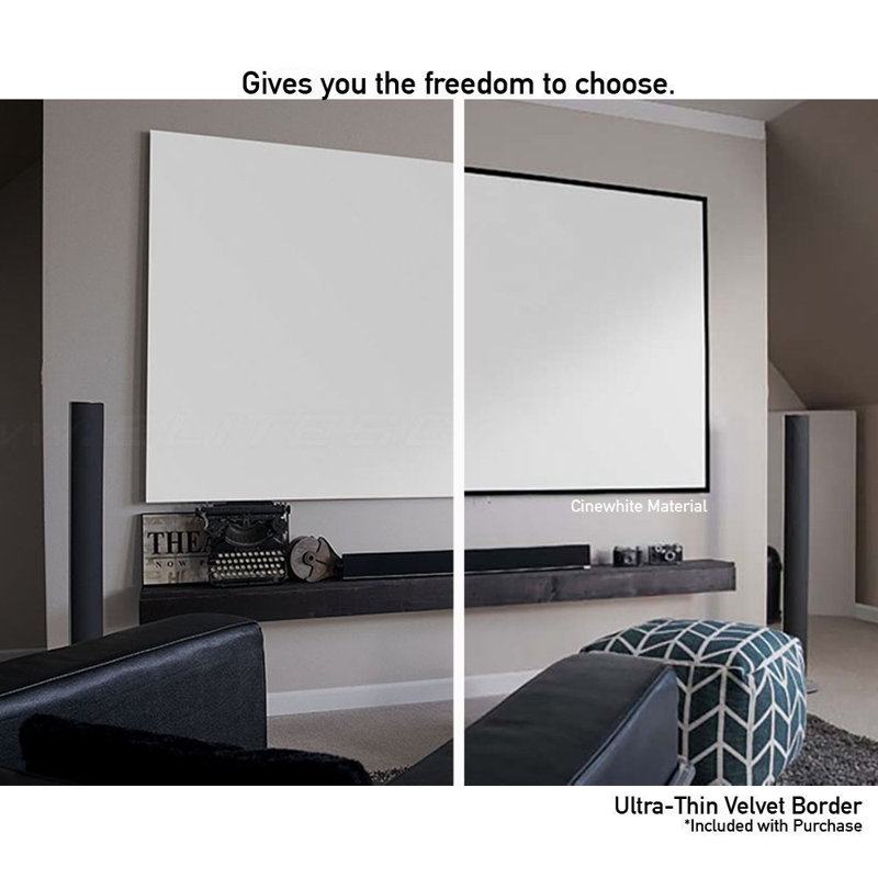 Écran de projection mural Aeon CineWhite UHD-B Series, cadre noir ultra-mince, Diagonale de 135 po