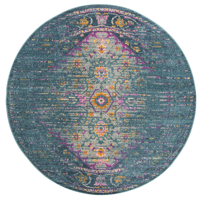 Tapis bleu Felty, Rond 6 pi 7 po