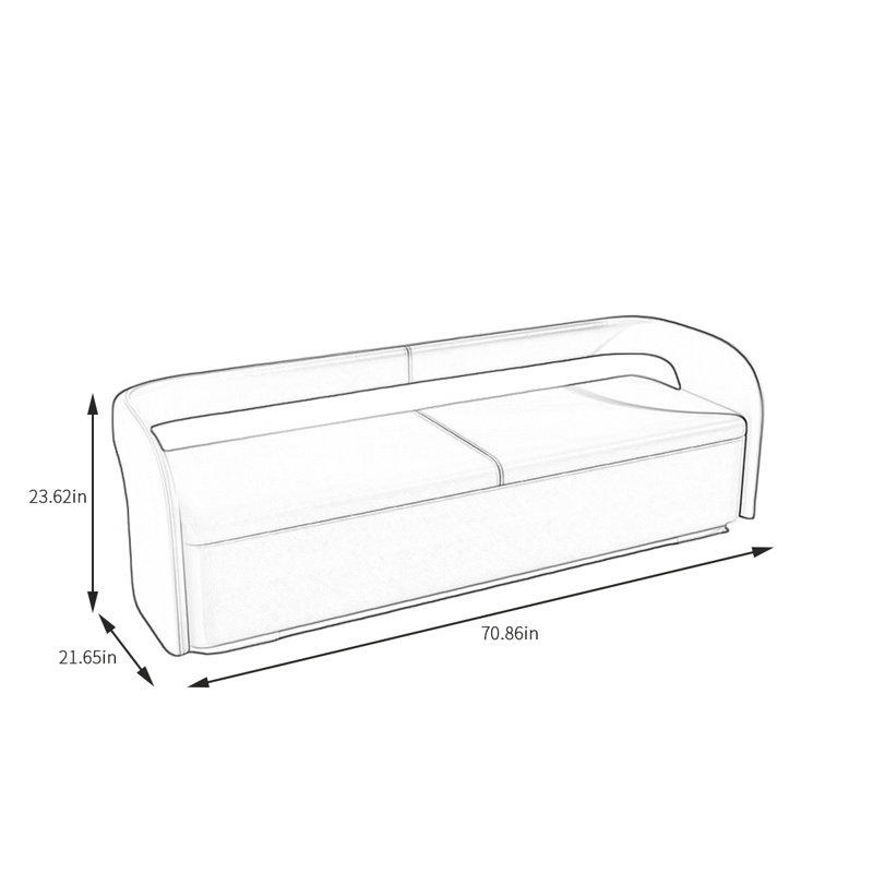Rozzlyn Faux Fur Upholstered Storage Bench, 23.62” H x 70.86” W x 21.65” D, Cream