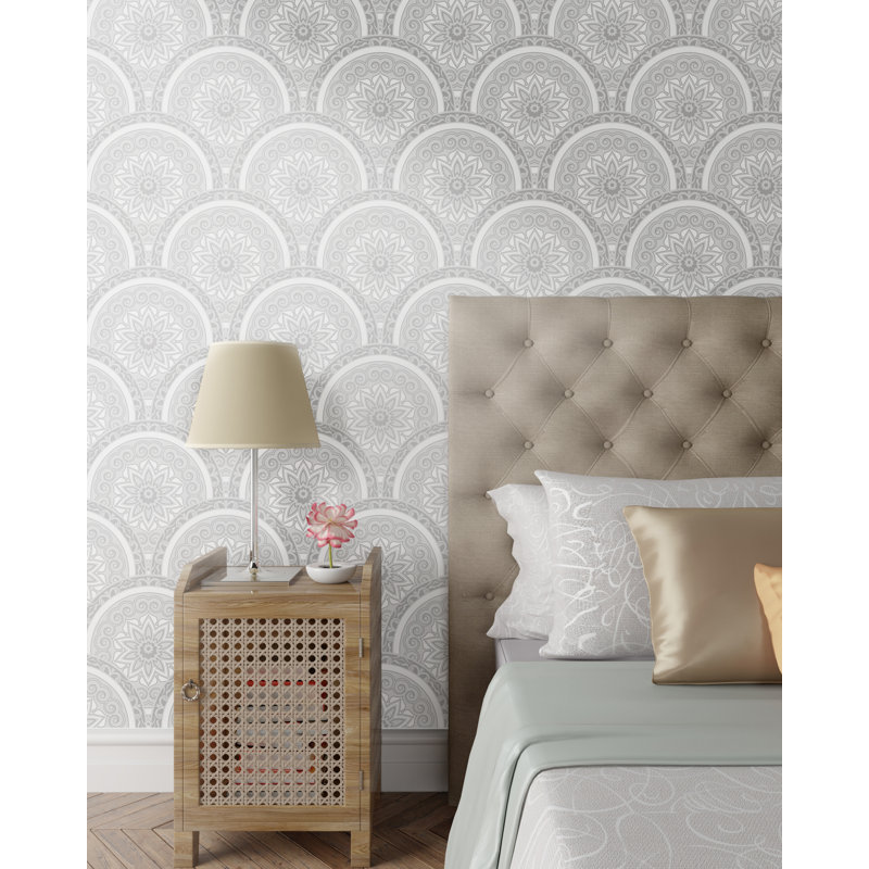 Jasmyn 10m x 53cm Wallpaper Roll, Grey