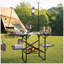 Table de cuisine pliante pour camping, station de cuisson extérieure portable avec plateau résistant à la chaleur, 4 tables d'appoint, support de rangement et lampadaire