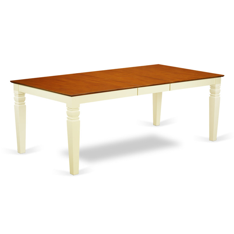 7 Piece Kitchen Table & Chairs Set Consist of a Rectangle Dining Room Table with Butterfly Leaf and 6 Dining Chairs, 42x60 Inch, Buttermilk & Cherry