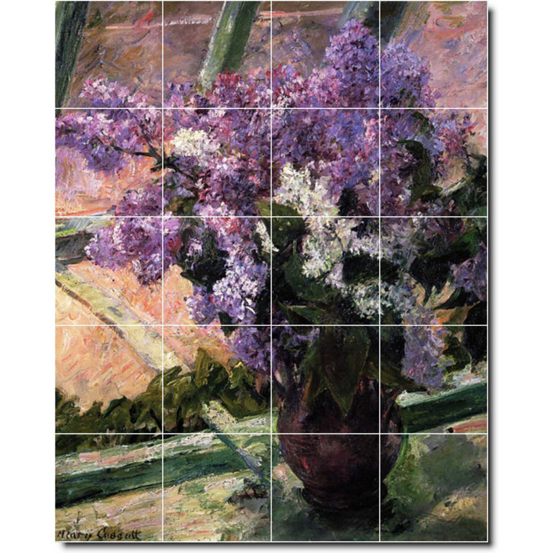 Carreau de céramique décorative 24 po x 30 po 6 po x 6 po, Fleur 01308