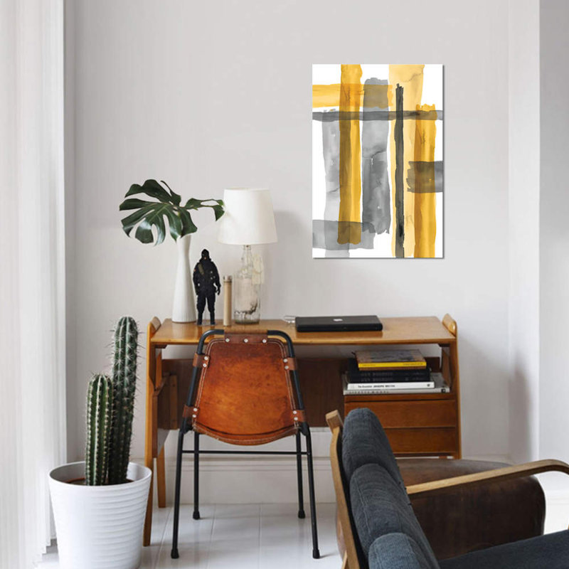 Golden Criss-Cross, reproduction sur toile tendue, H 40 po x l 26 po x P 1,5 po, Toile tendue, Pas de tapis