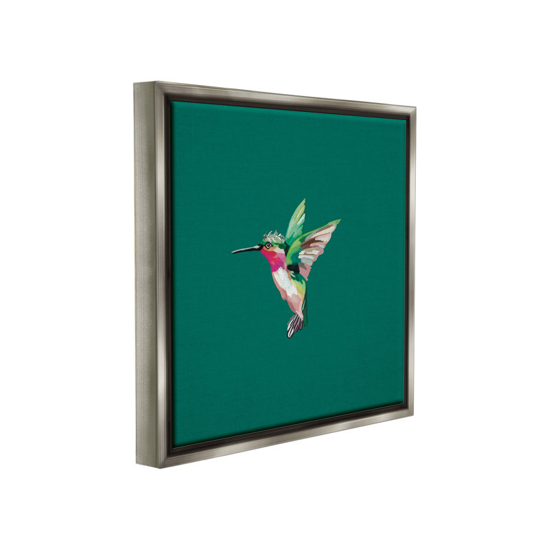 «Hummingbird With Tiara» par Amelia Noyes sur, Cadre flottant gris lustré, H 25 po x l 25 po