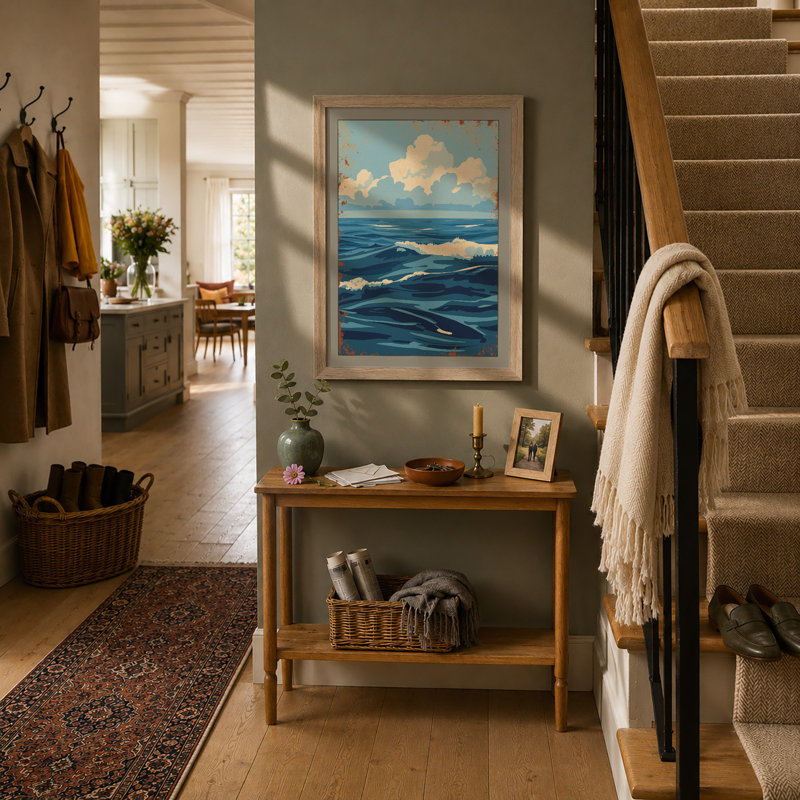 Calm Seascape Coastal - Print, Oak, A3 - 42.0 x 29.7 cm