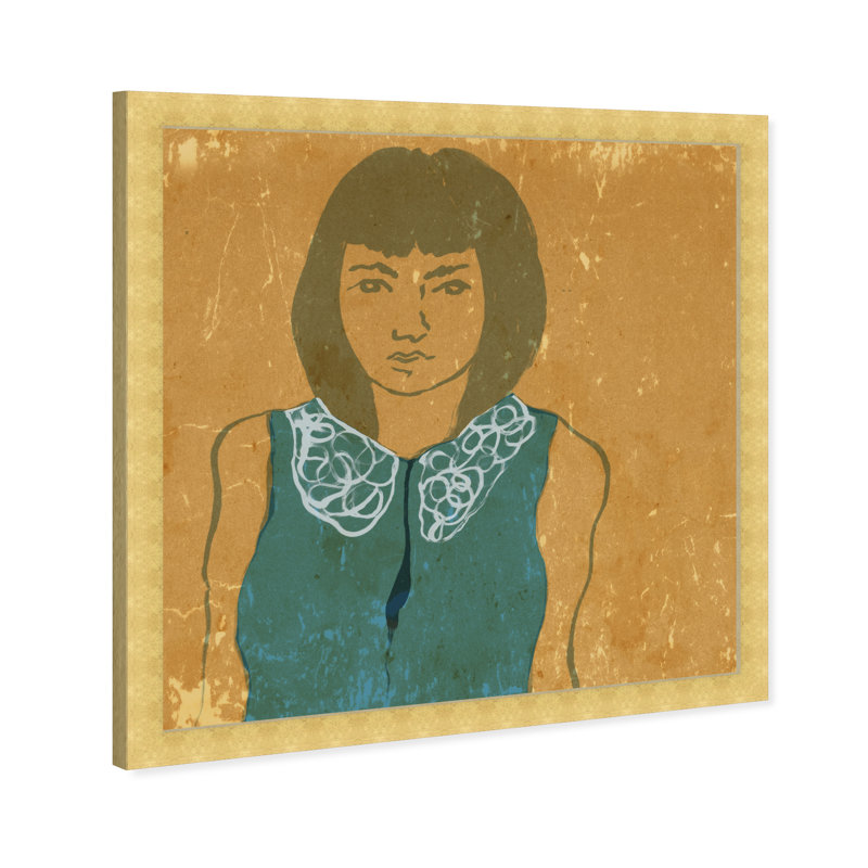 Lady In Teal by Oliver Gal - Single Picture Frame Painting on Canvas, Gold Framed, 18" H x 18" W x 0.5" D