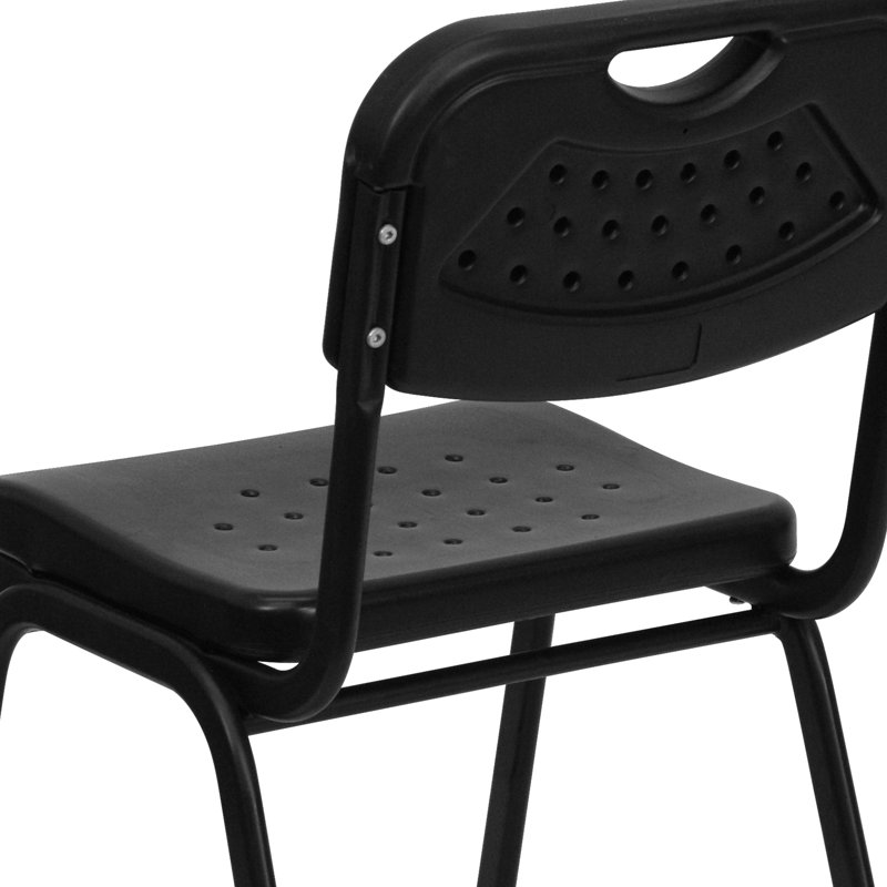 Hercules Black Polyethylene Stackable Chair with 880 lb Capacity