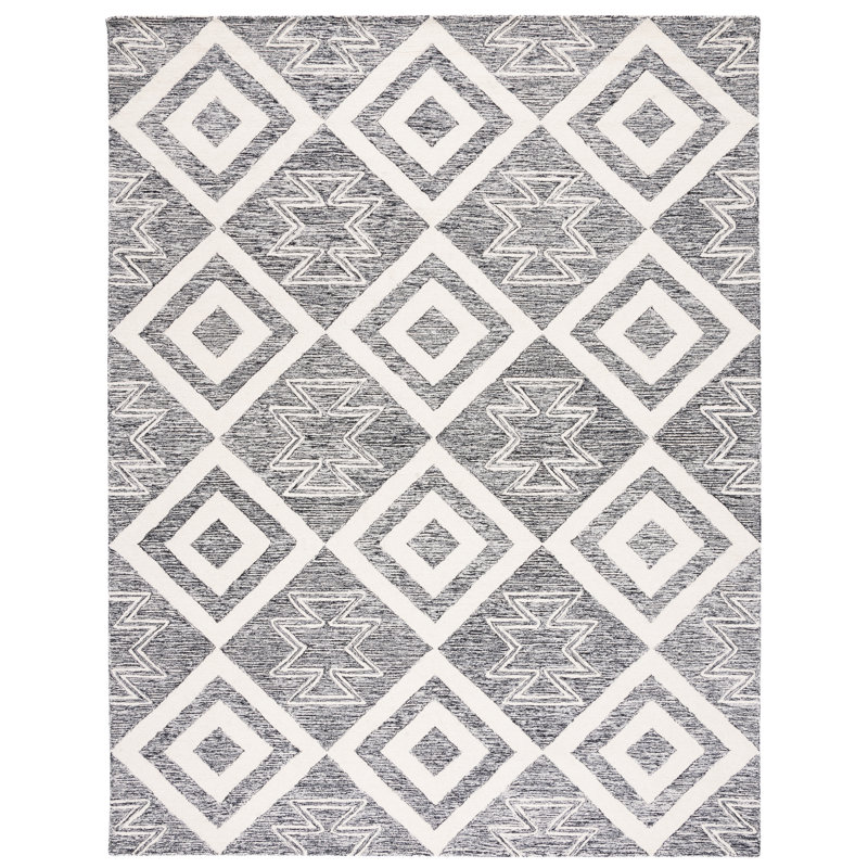 Alexea Hand Tufted Wool And Cotton With Latex Moroccan Rug, Rectangle 8' x 10'
