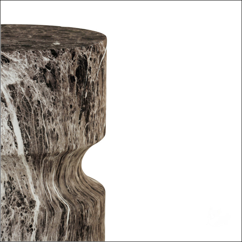 Table de bout d'extérieur en ciment pour patio, jardin, faux terrazzo, table d'appoint ronde moderne, utilisation intérieure et extérieure, durable et élégante