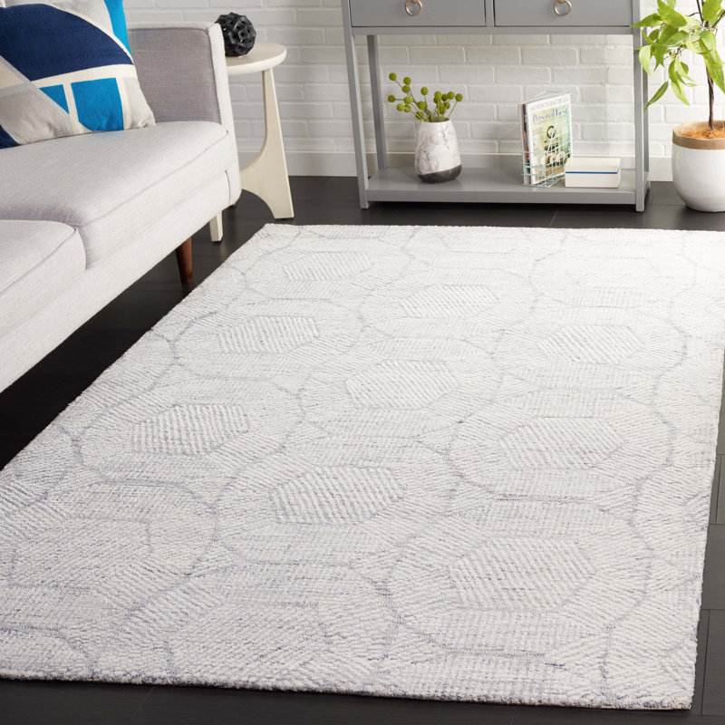 Metro Hand Tufted Wool Pile Geometric Rug, Rectangle 5' x 8'