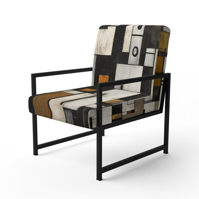 Garden Of Urban Groove Abstract Geometrics VI - Fauteuil rembourré contemporain, fauteuil d'appoint géométrique abstrait