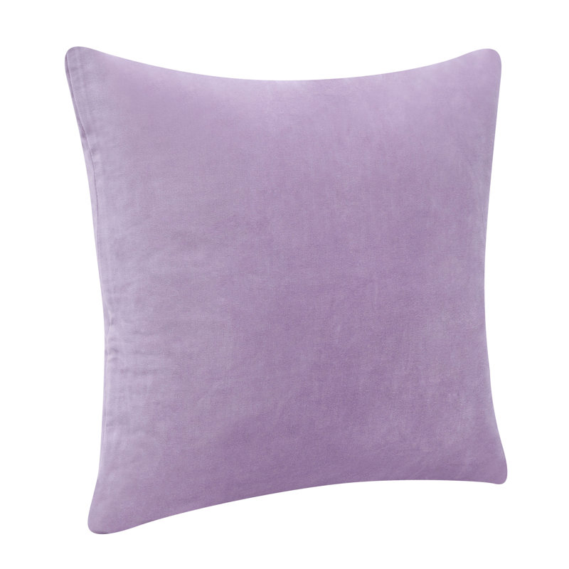 Housse de coussin décoratif en velours moderne faite à la main, Lilas, polyester
