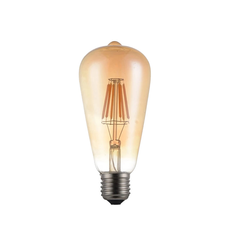 6W E27 Dimmable LED Vintage Edison GLS Light Bulb Amber (Set of 10)