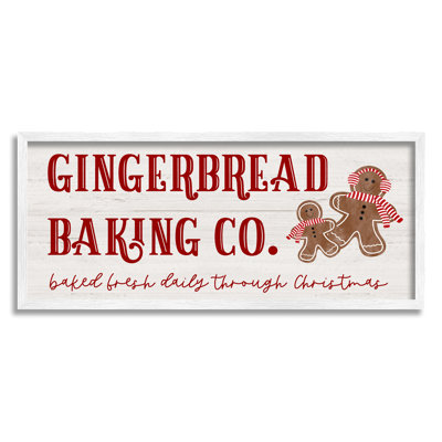 «Gingerbread Bake Co Holiday» encadré sur bois par Natalie Carpentieri, impression