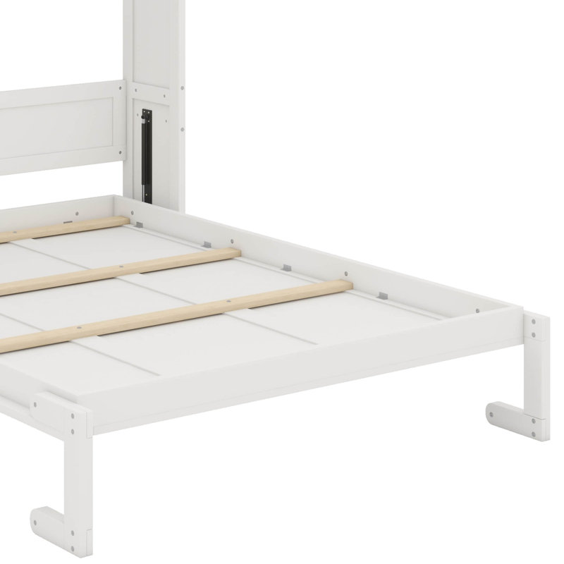 Queen-Sized Murphy Bed With Versatile Side Cabinet Including Storage Shelf And Desk Area