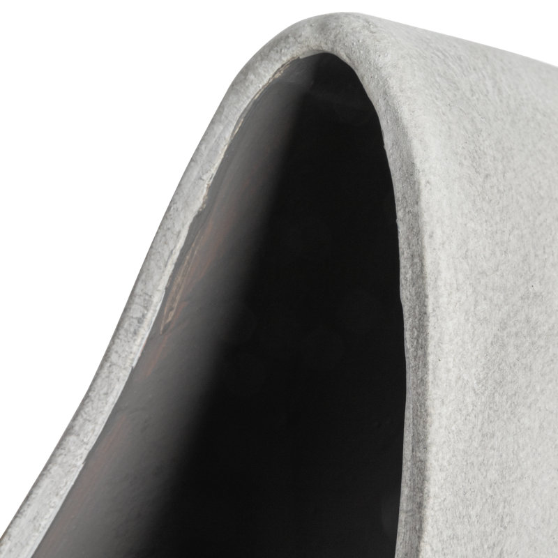 Vase abstrait en Y en terre cuite, Gris